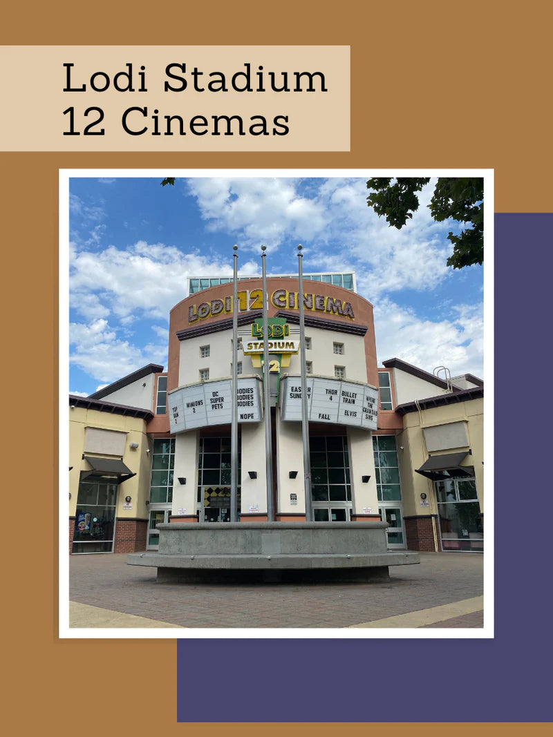 Front of Lodi Stadium 12 Cinemas in Lodi, California